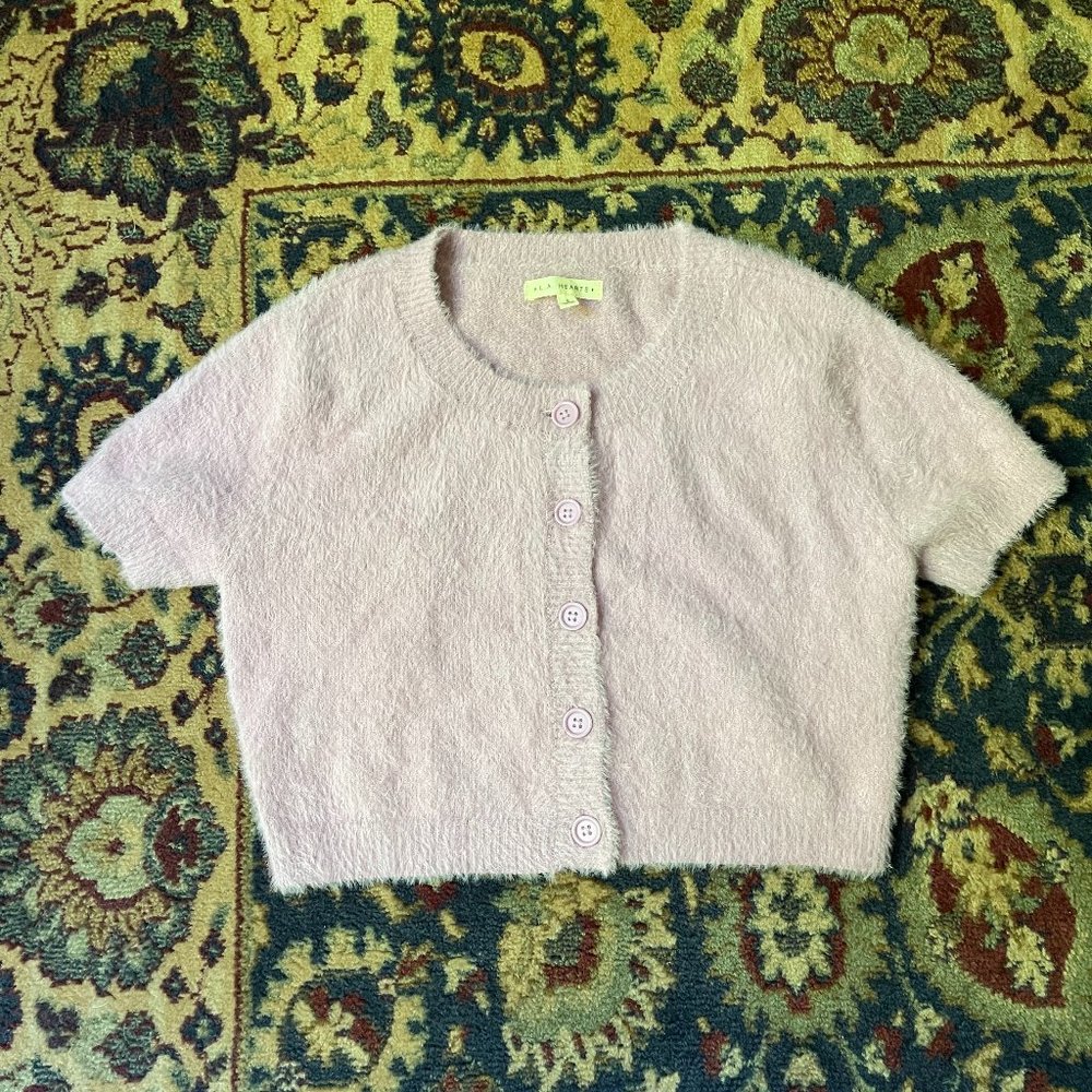 Fuzzy Pacsun Lavender Cropped Cardigan